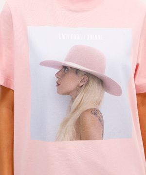 camiseta unissex de algodão joanne lady gaga - rosa claro