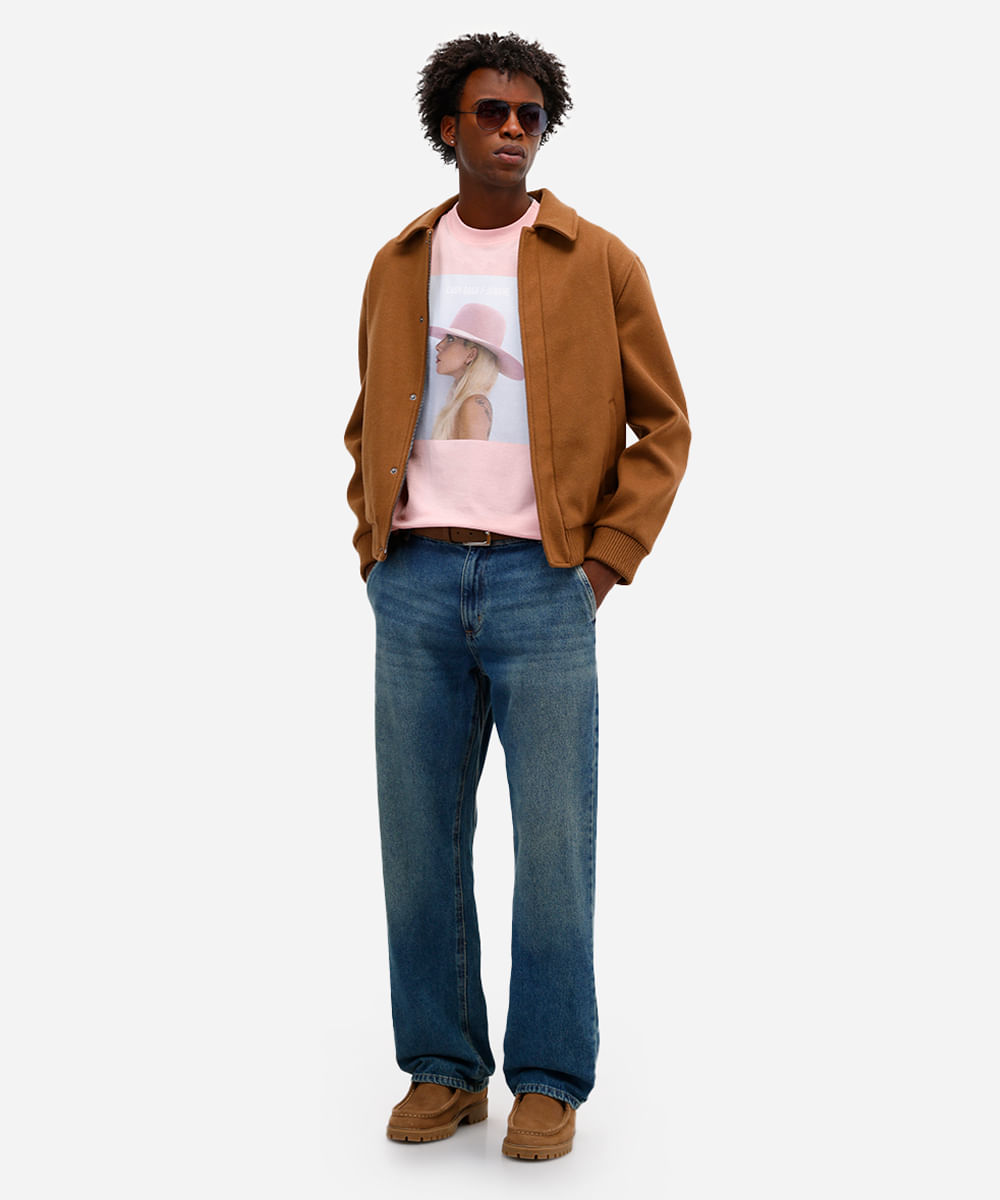 camiseta unissex de algodão joanne lady gaga - rosa claro