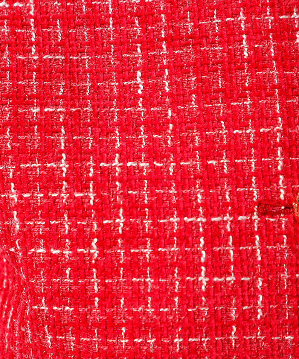 casaco feminino de tweed xadrez mindset vermelho