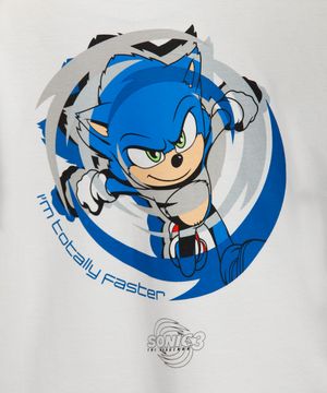blusa de algodão infantil manga longa sonic off white