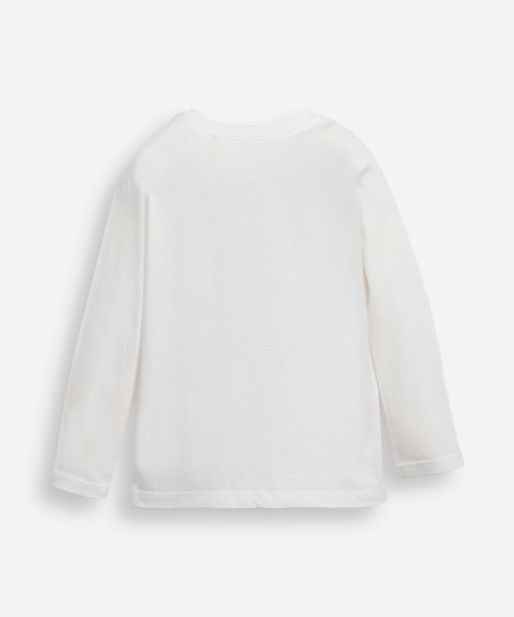 blusa de algodão infantil manga longa sonic off white