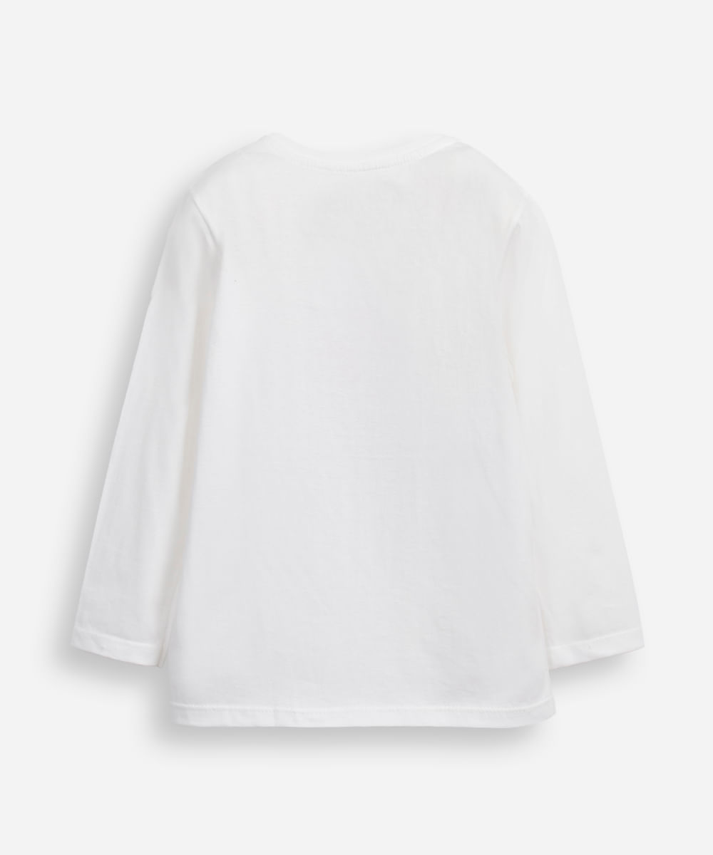 blusa de algodão infantil manga longa homem aranha off white