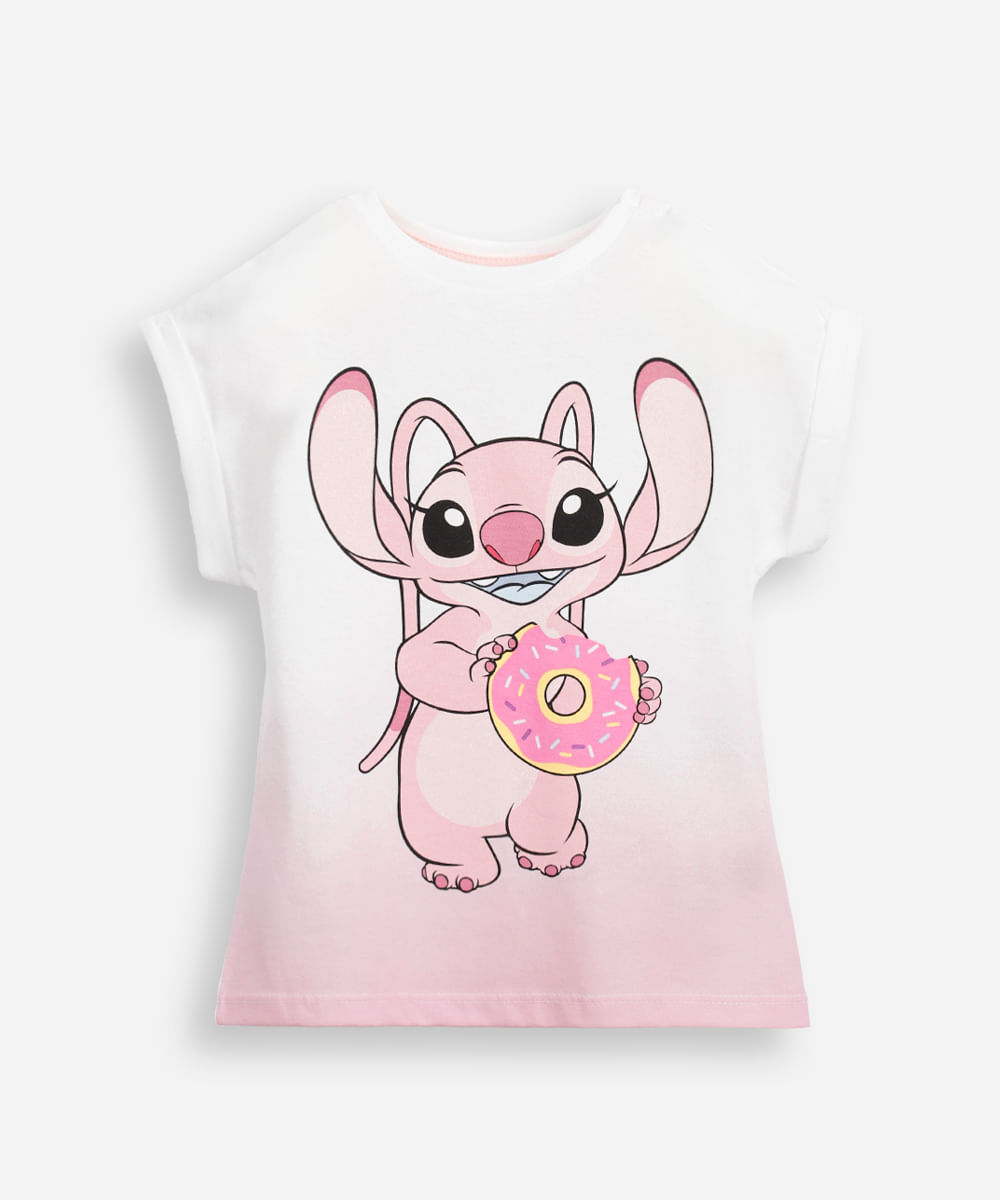 camiseta de algodão infantil manga curta angel off white