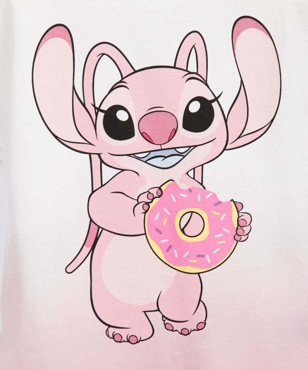 camiseta de algodão infantil manga curta angel off white