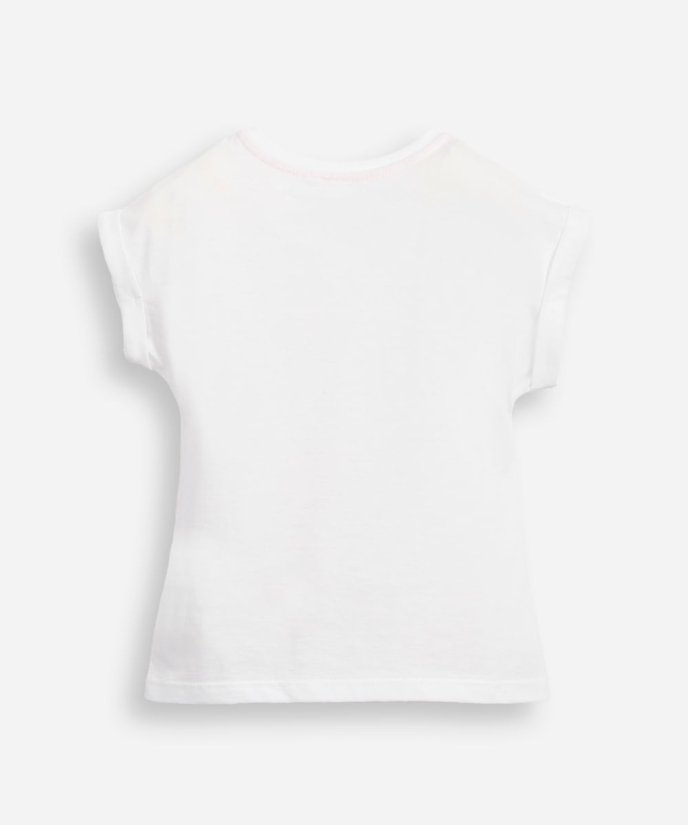 camiseta de algodão infantil manga curta angel off white