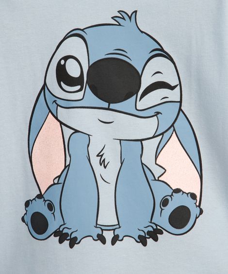 blusa de algodão infantil manga longa com glitter stitch azul