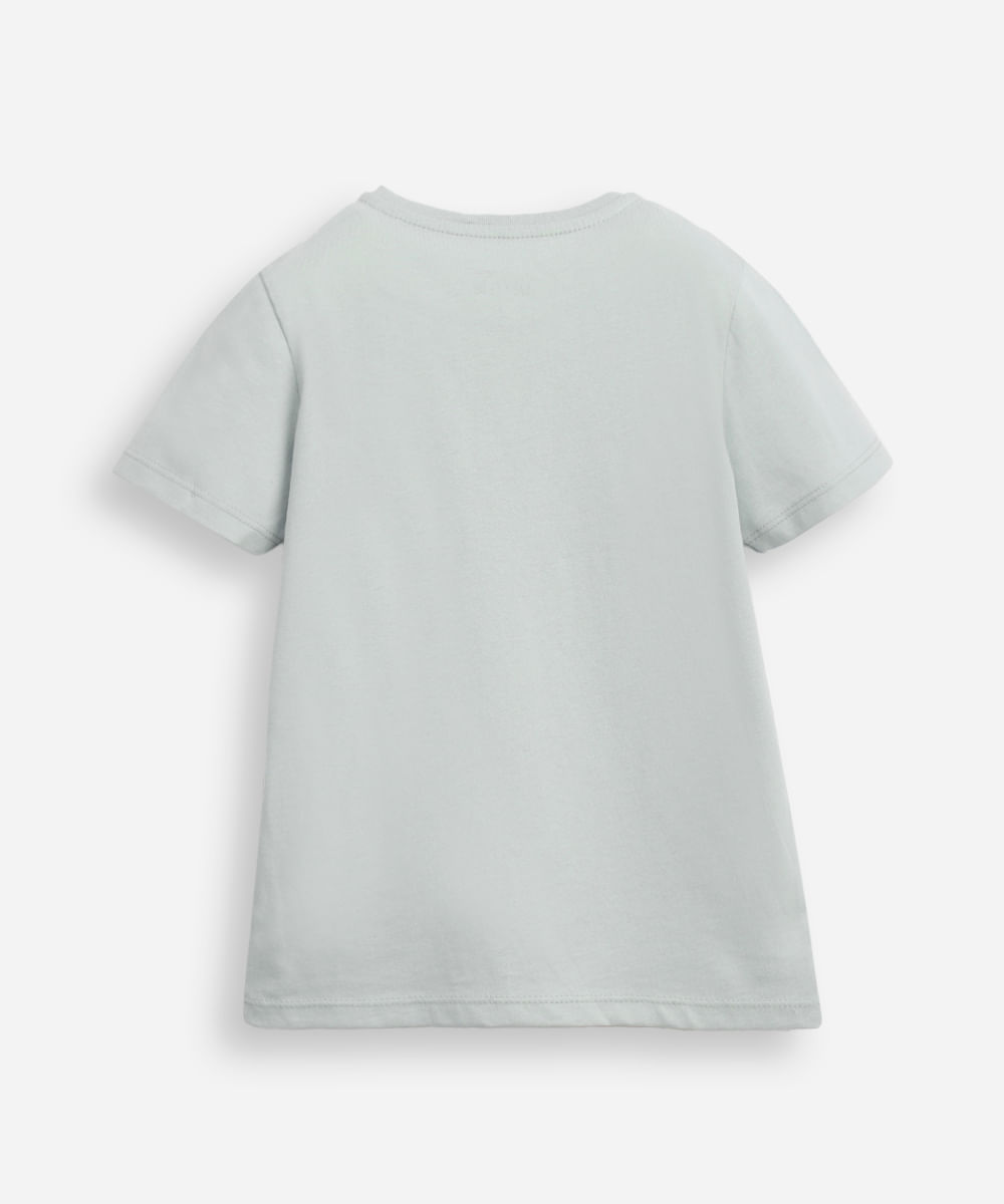 camiseta de algodão infantil manga curta dinossauro verde