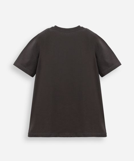 camiseta de algodão infantil manga curta stitch cinza