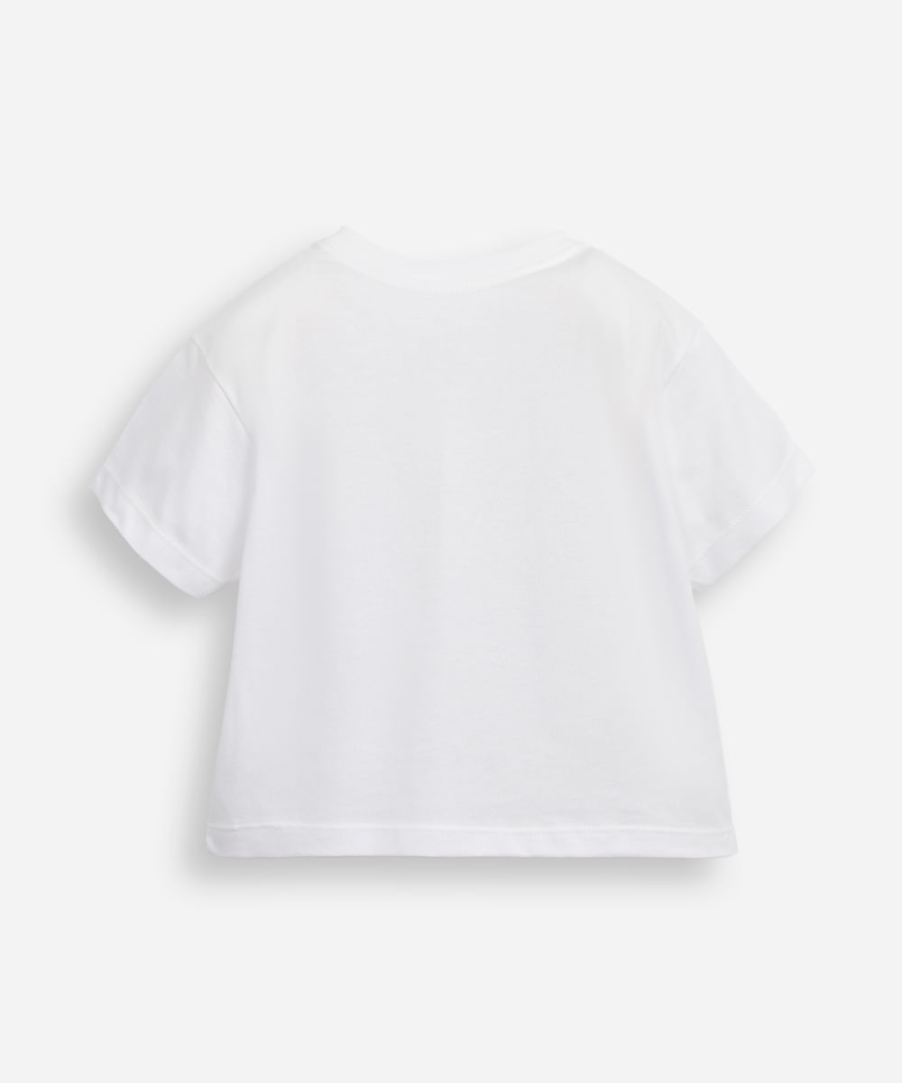 camiseta de algodão infantil manga curta angel off white