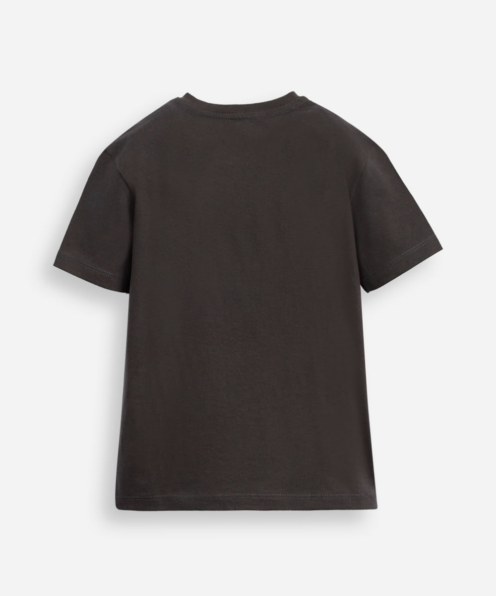 camiseta de algodão infantil manga curta cadres minecraft cinza