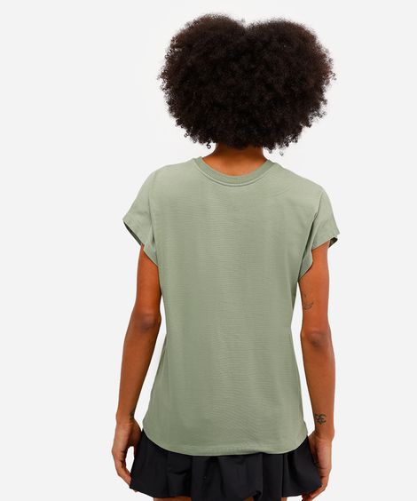 blusa feminina de algodão manga curta verde