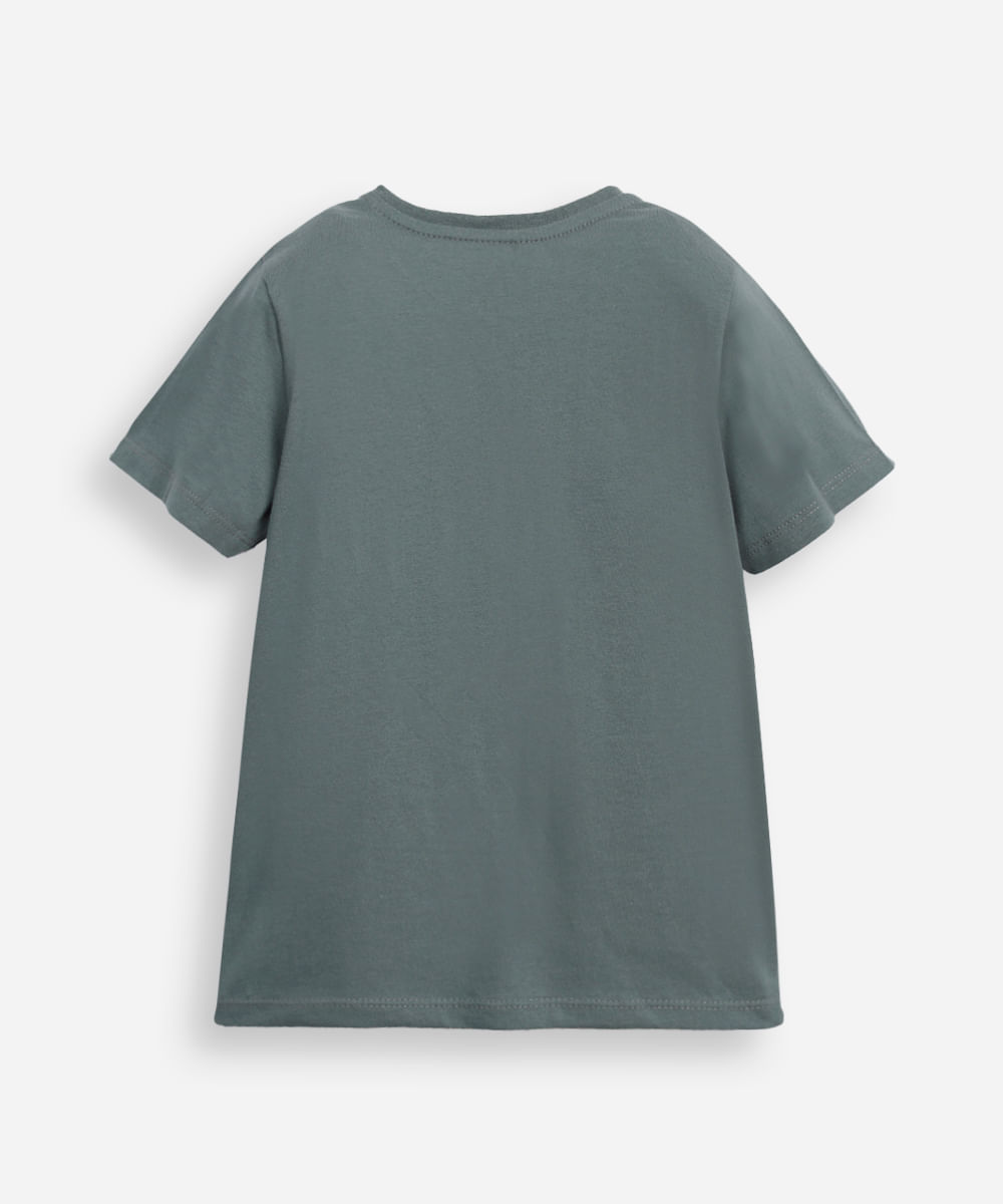 camiseta de algodão infantil manga curta capivara verde