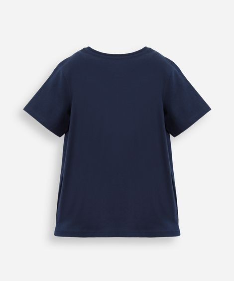 camiseta de algodão infantil manga curta bluey azul