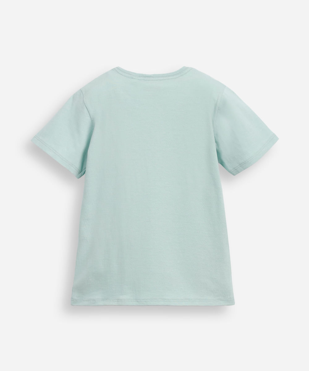 camiseta de algodão infantil texturizada snoopy verde