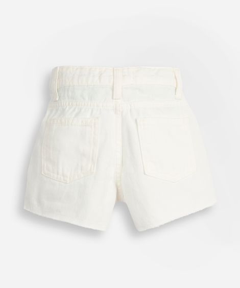short curto infantil de sarja off white