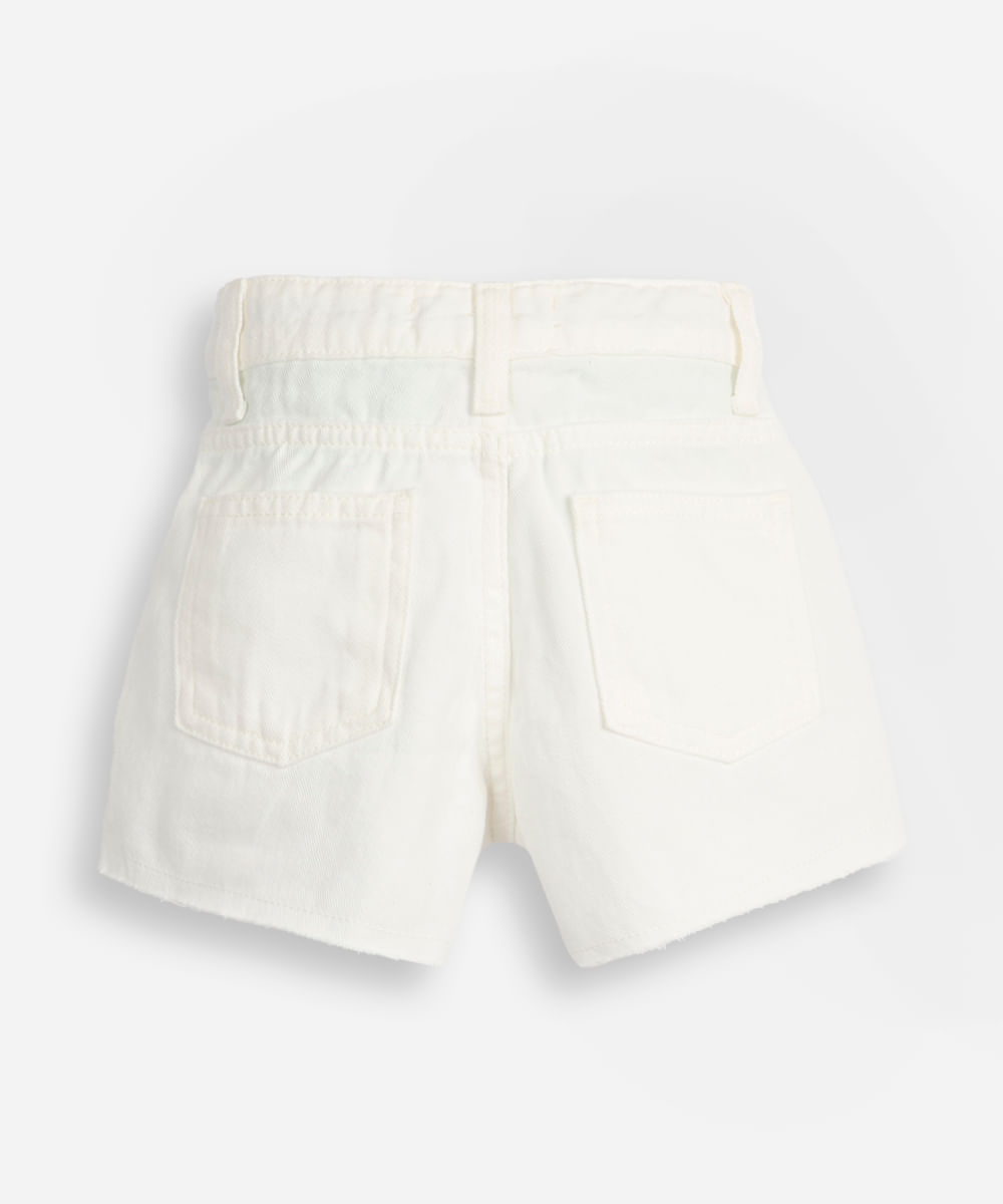 short curto infantil de sarja off white