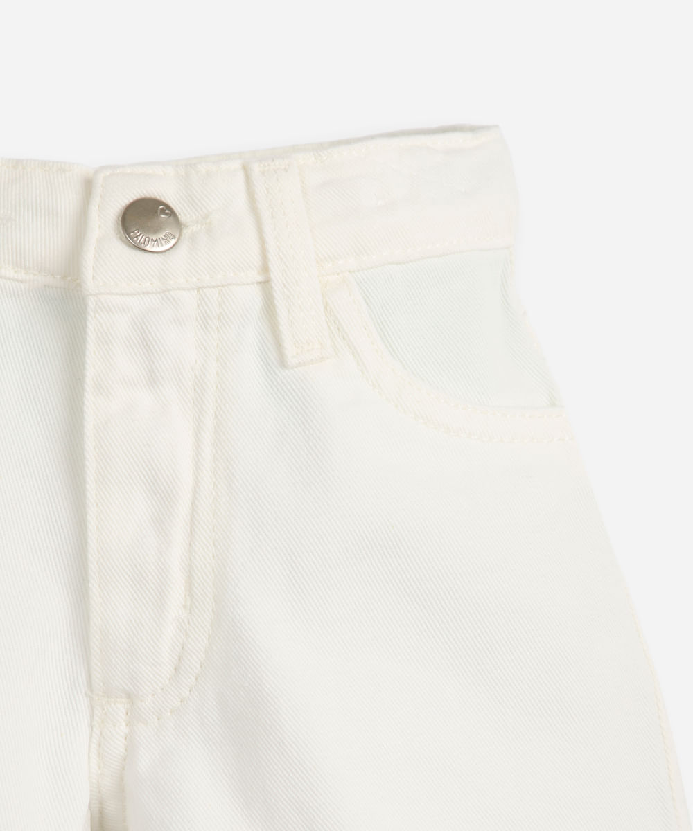 short curto infantil de sarja off white