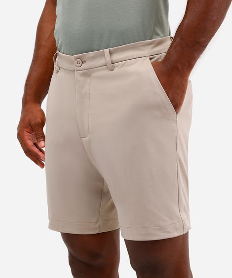 bermuda masculina de alfaiataria coolmax bege