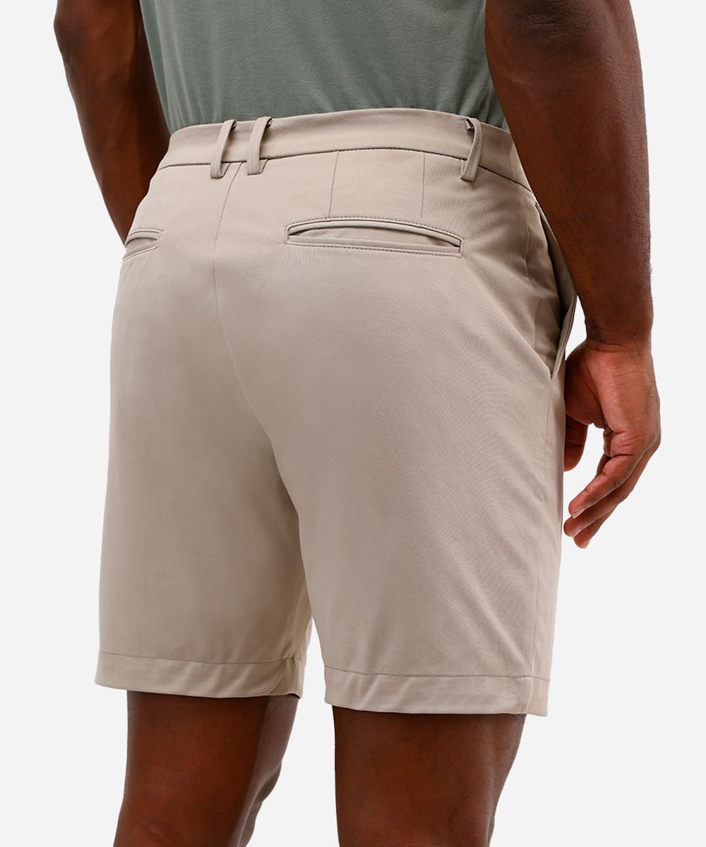 bermuda masculina de alfaiataria coolmax bege