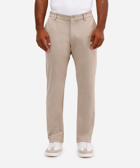 calça reta masculina de alfaiataria coolmax bege