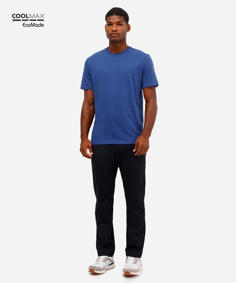 calça reta masculina de alfaiataria coolmax preta