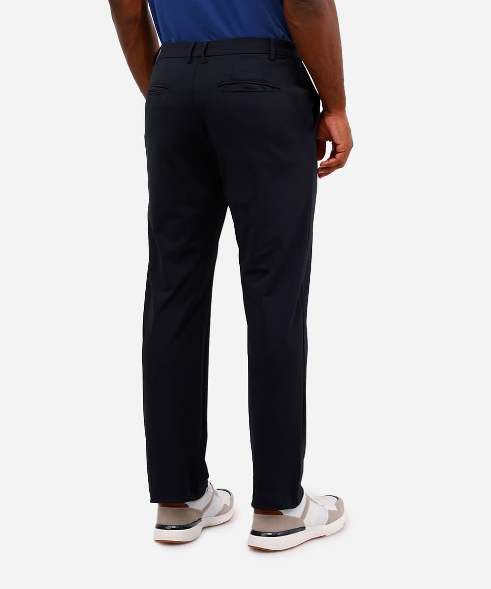 calça reta masculina de alfaiataria coolmax preta