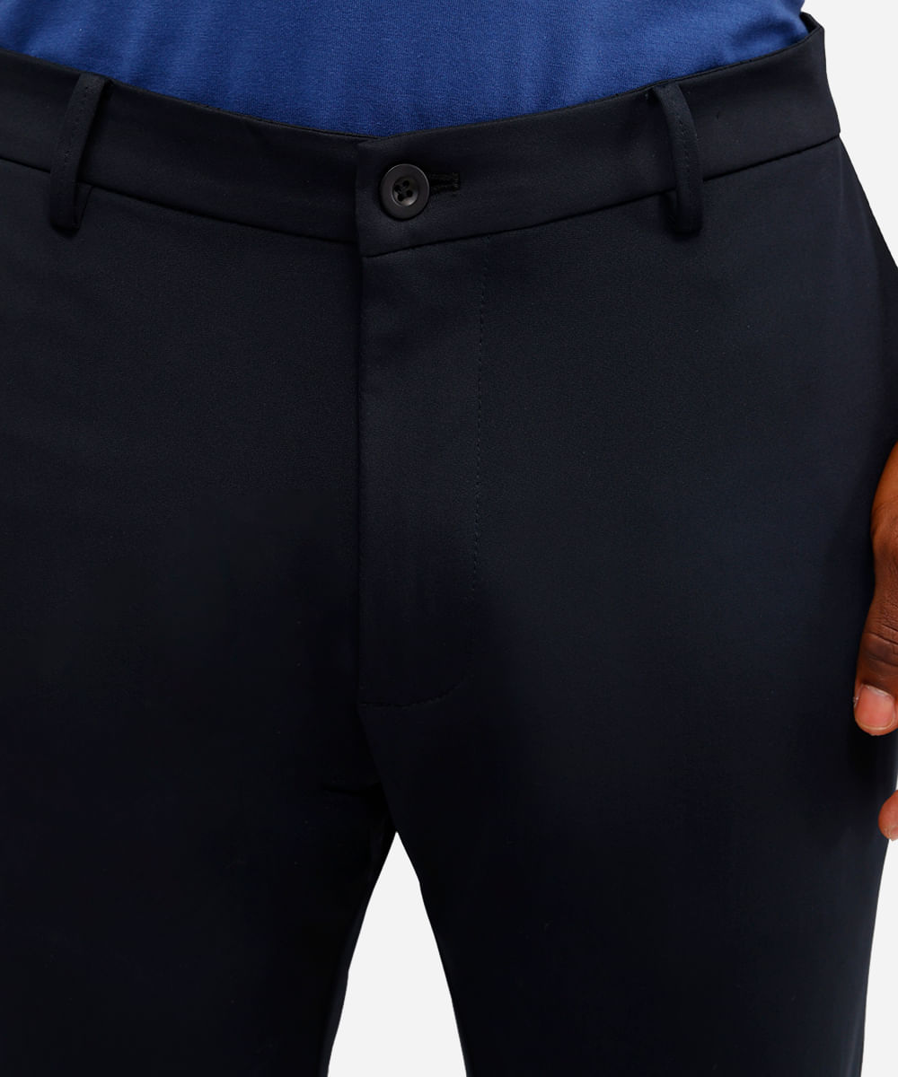 calça reta masculina de alfaiataria coolmax preta