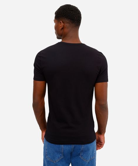camiseta masculina manga curta coolmax preta