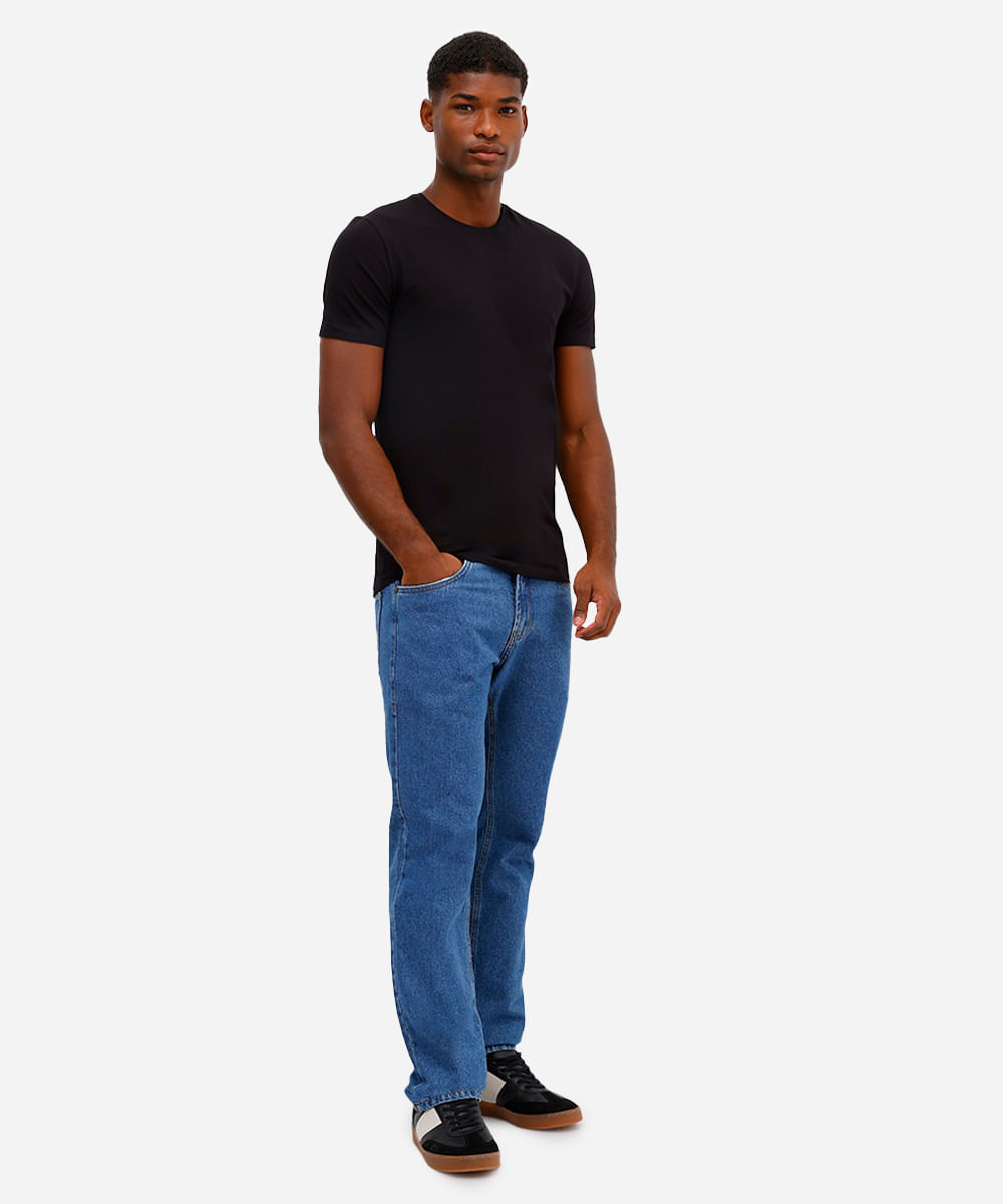 camiseta masculina manga curta coolmax preta