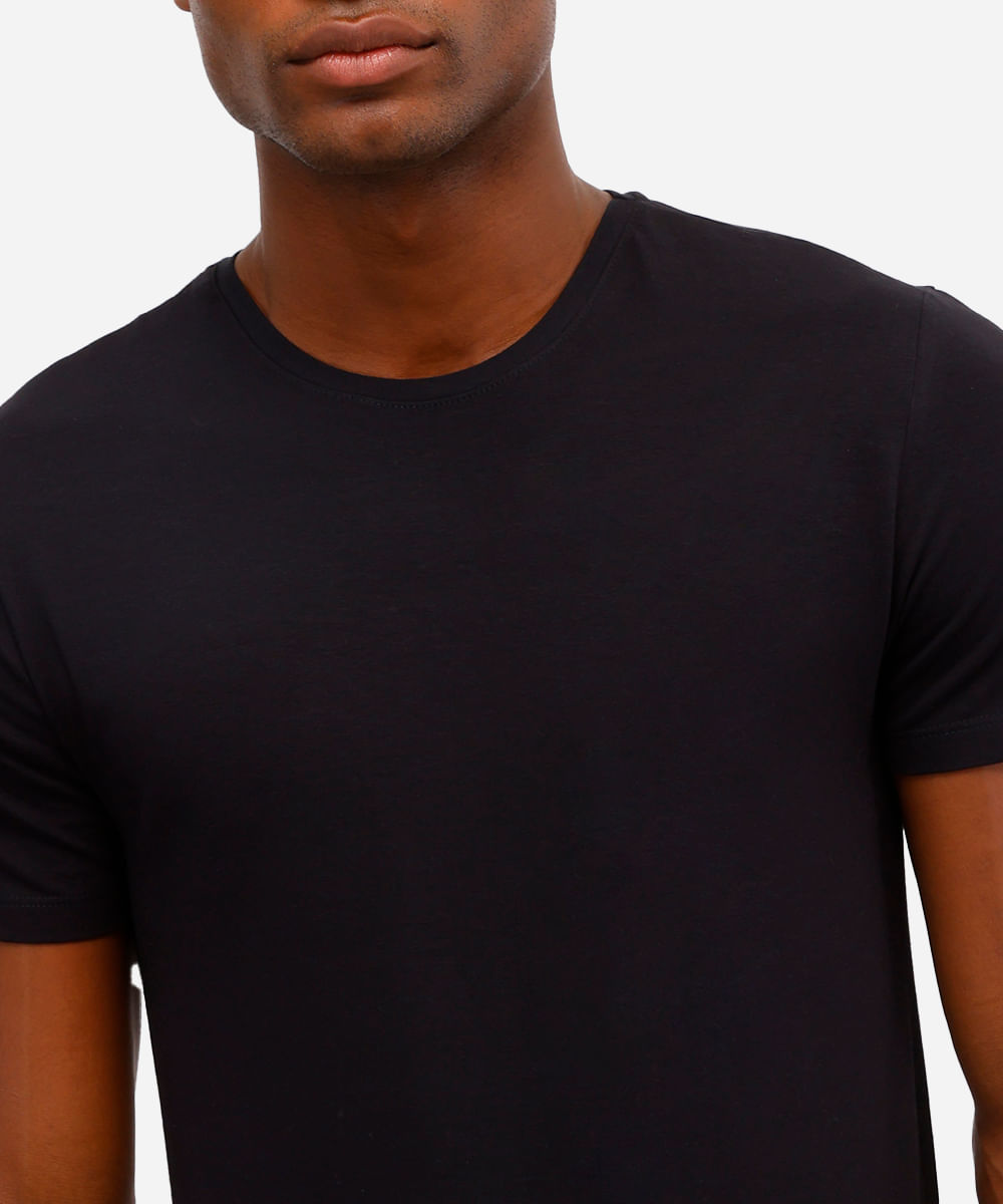 camiseta masculina manga curta coolmax preta