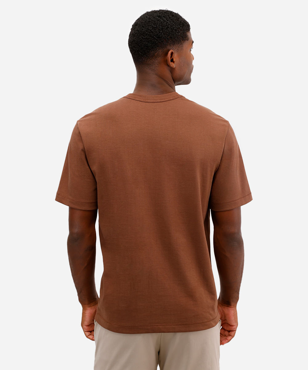 camiseta relaxed masculina de algodão coolmax marrom