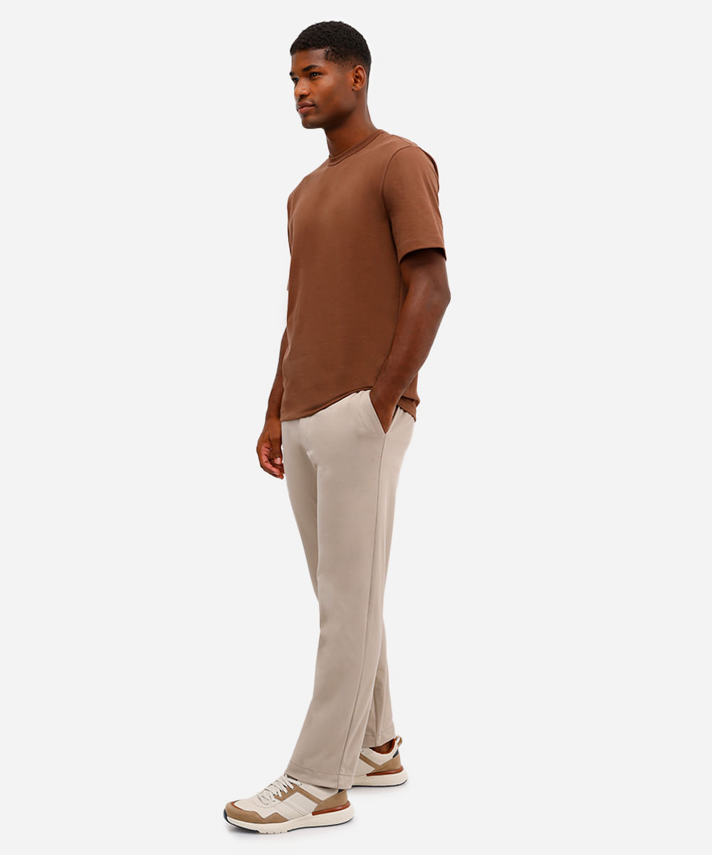 camiseta relaxed masculina de algodão coolmax marrom
