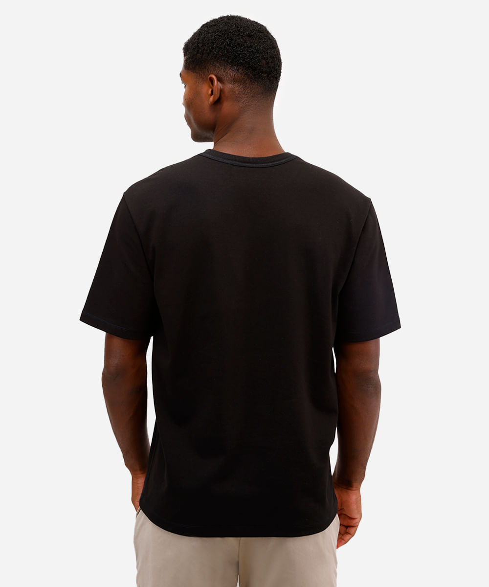 camiseta relaxed masculina de algodão coolmax preta