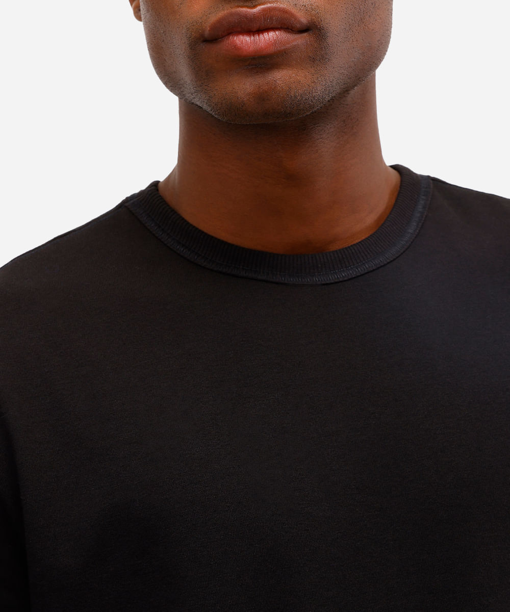 camiseta relaxed masculina de algodão coolmax preta