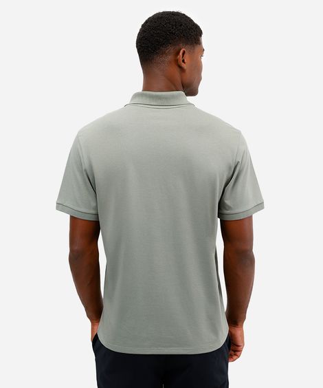 polo comfort masculina manga curta coolmax verde