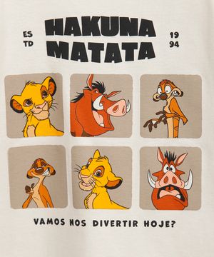 camiseta de algodão infantil hakuna matata bege