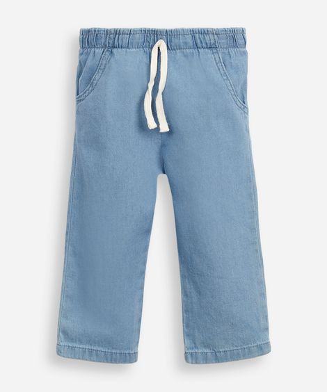calça reta infantil jeans azul