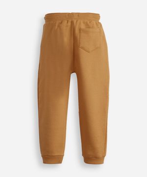 calça jogger infantil de moletom cós com cordão marrom