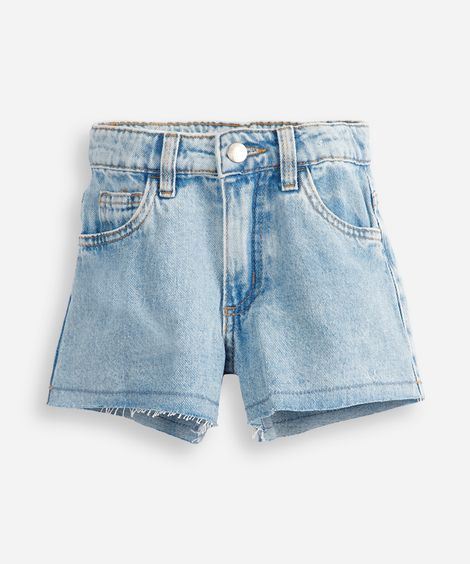 short curto infantil jeans azul