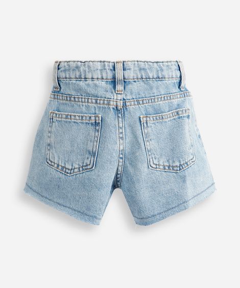short curto infantil jeans azul