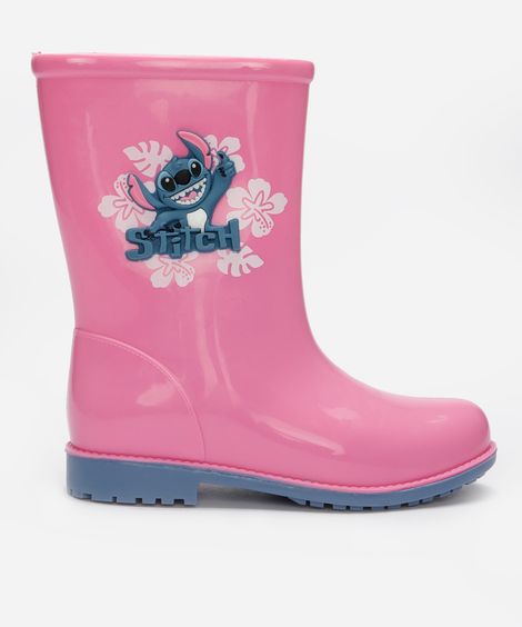 galocha infantil stitch rosa