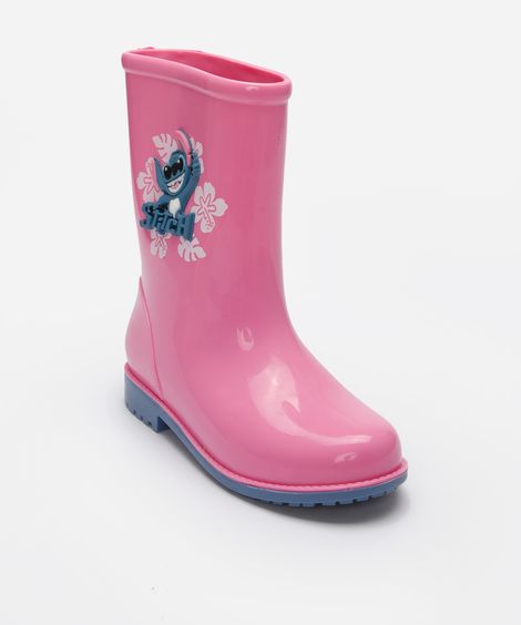 galocha infantil stitch rosa