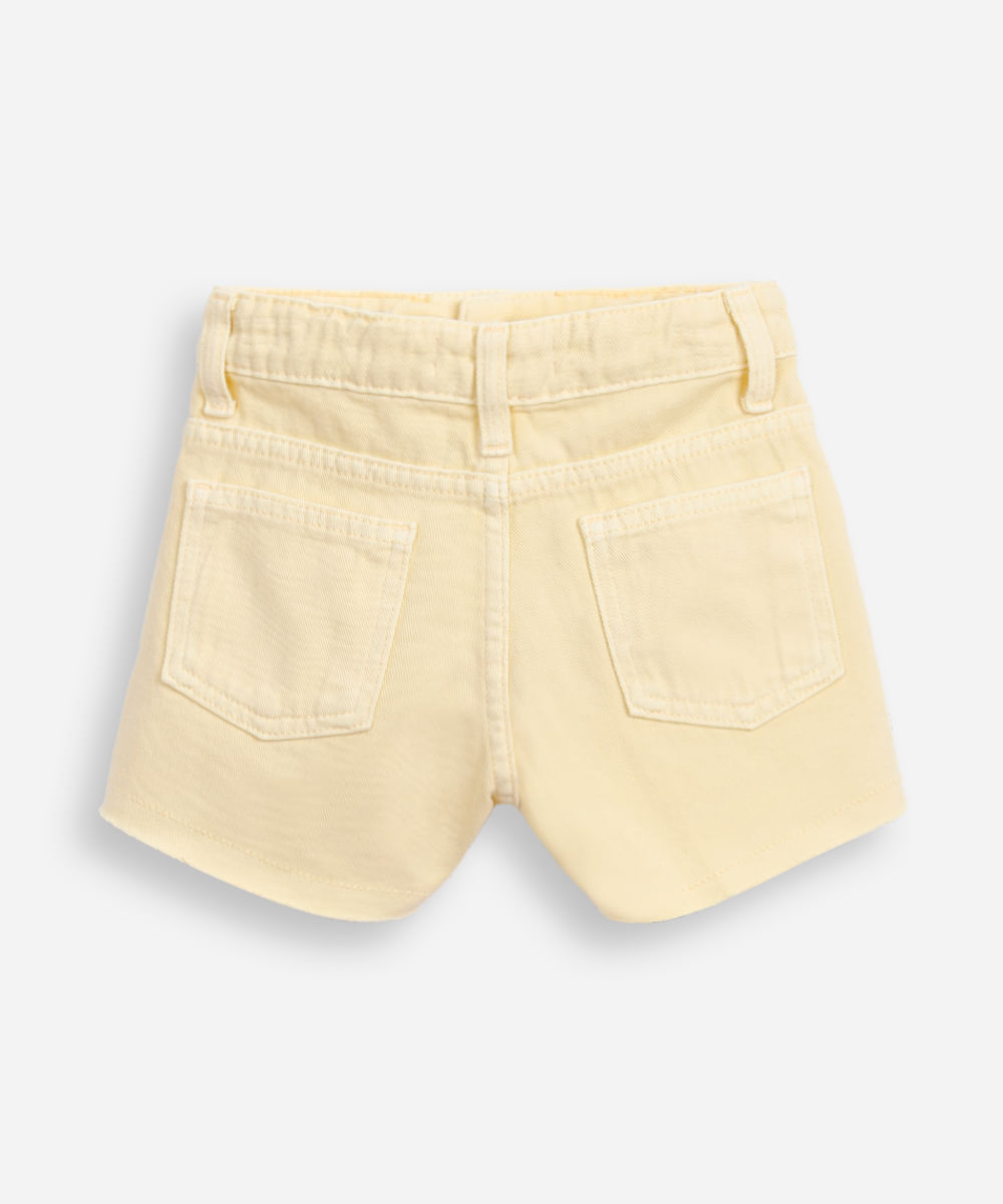 short curto infantil de sarja amarelo
