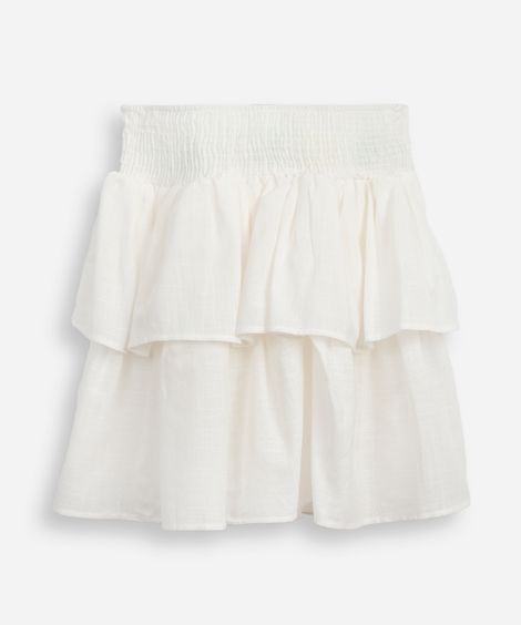 saia curta juvenil com lastex off white