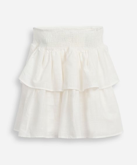 saia curta juvenil com lastex off white