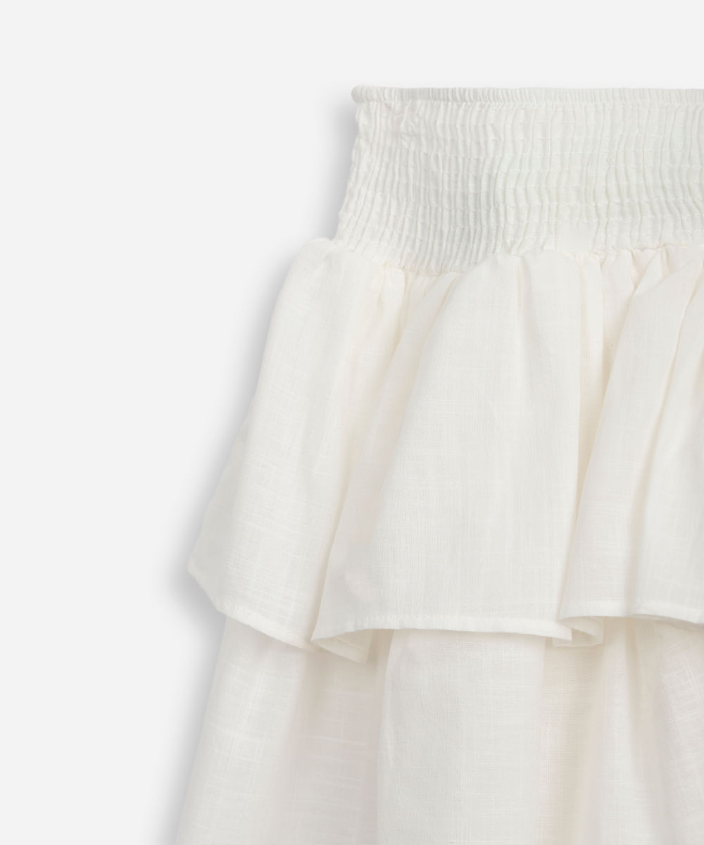 saia curta juvenil com lastex off white