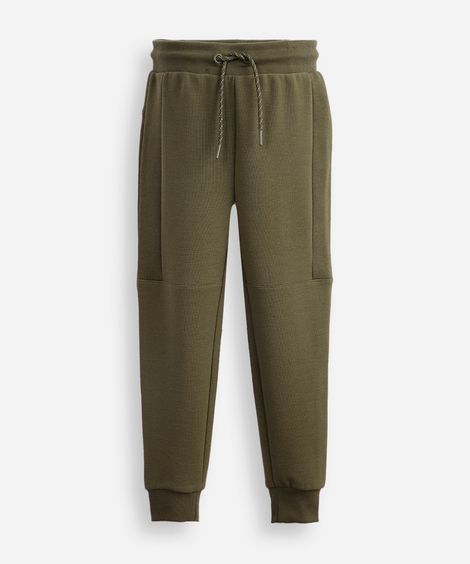 calça jogger infantil de algodão texturizada verde