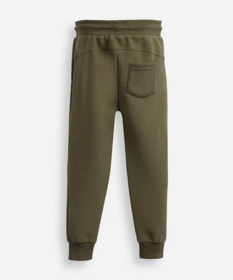 calça jogger infantil de algodão texturizada verde