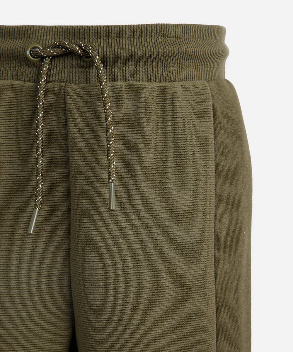 calça jogger infantil de algodão texturizada verde