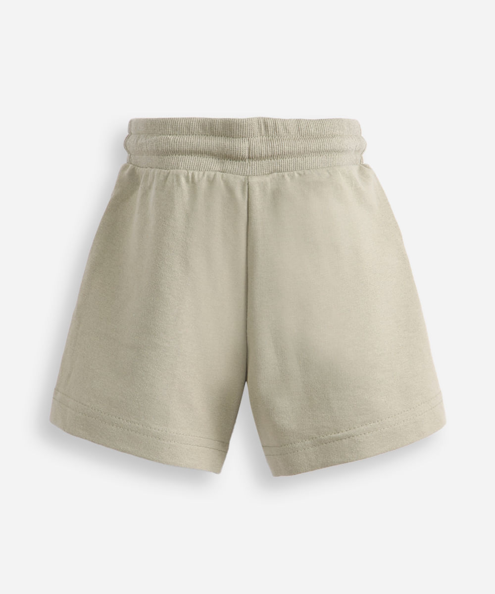 short de moletom infantil com nervura verde